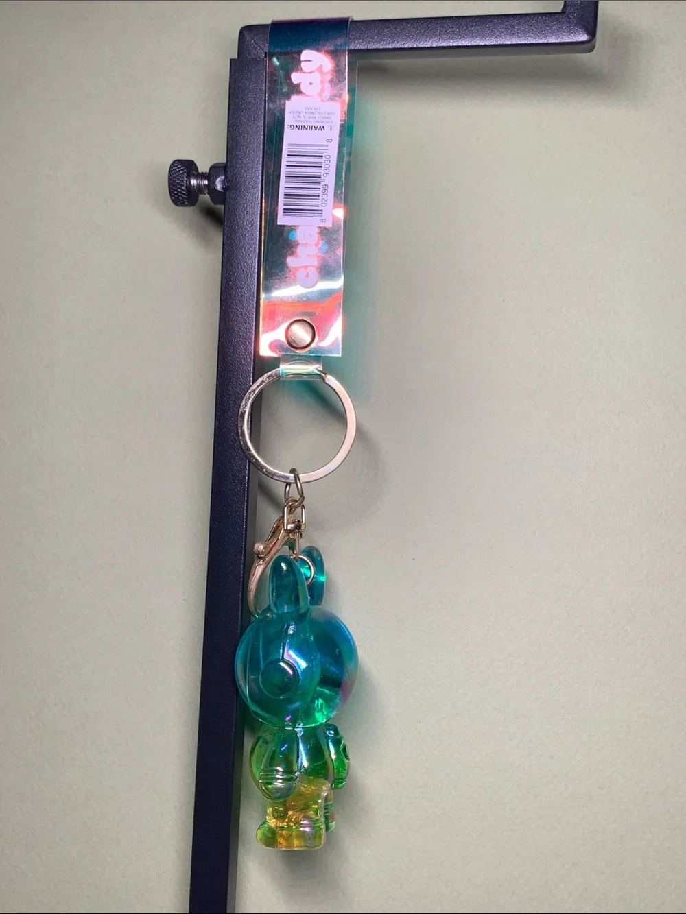Charm Buddy Keychain - Blue & Green Astronaut Bunny